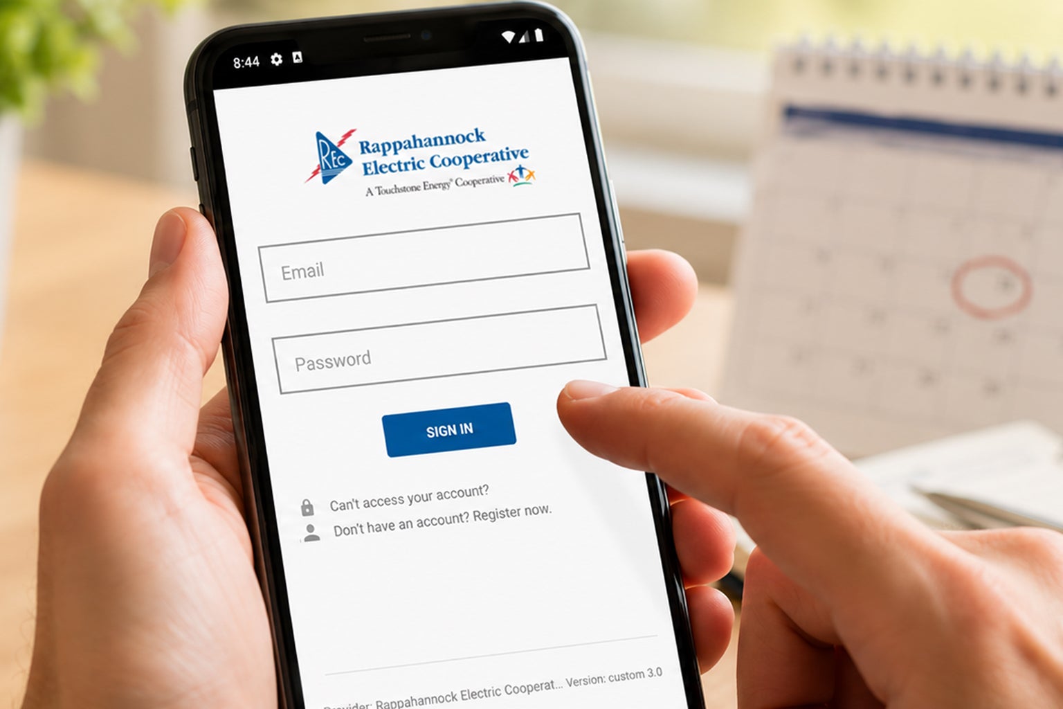 Member signing in to MyREC SmartHub while setting up a payment reminder