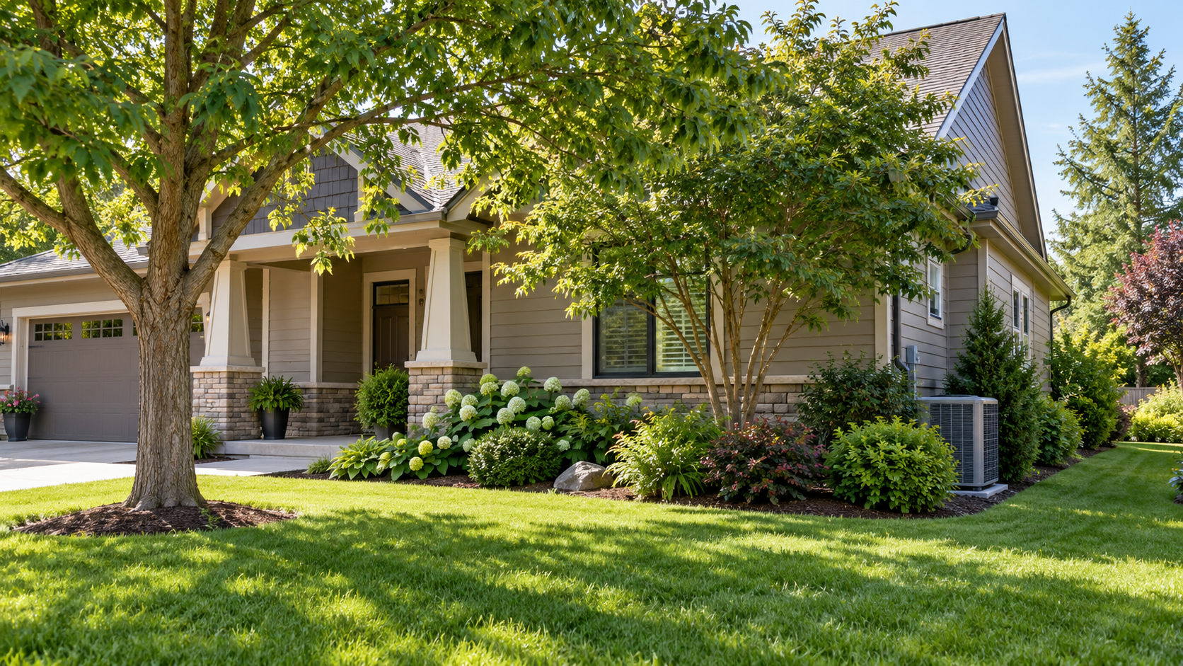 Energy-efficient landscaping around a home