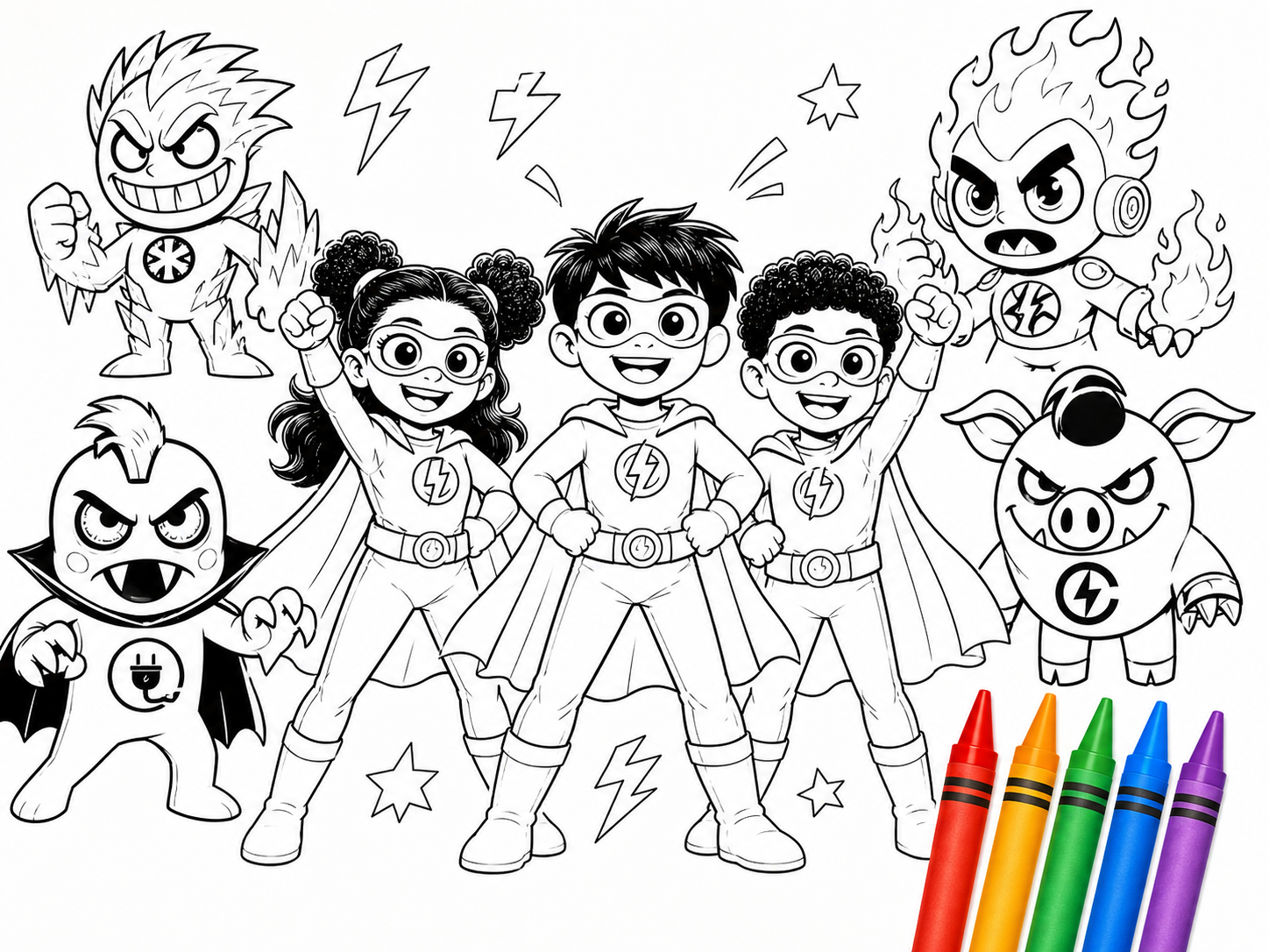 Color the Heroes and Villains