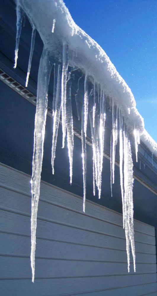 Icicle from home roof