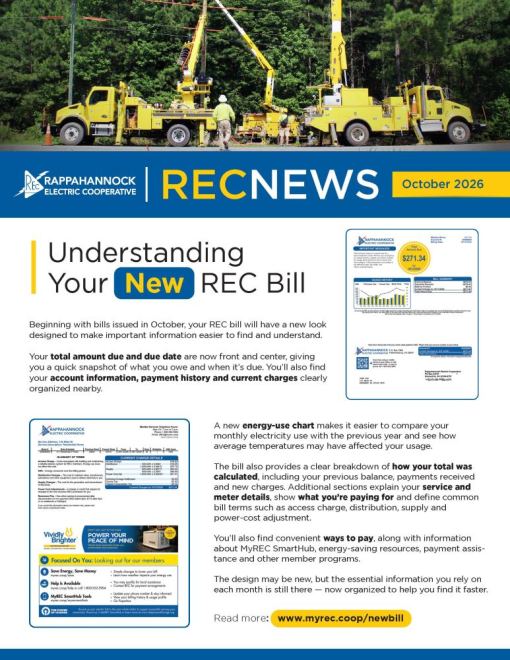 Front cover of October 2026 REC bill insert